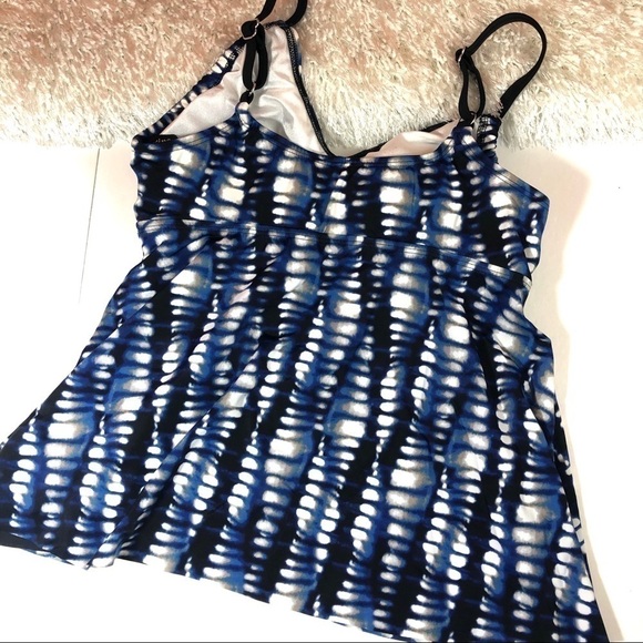 Maxine Blue Black Swim Tankini Top 6 - Picture 4 of 6